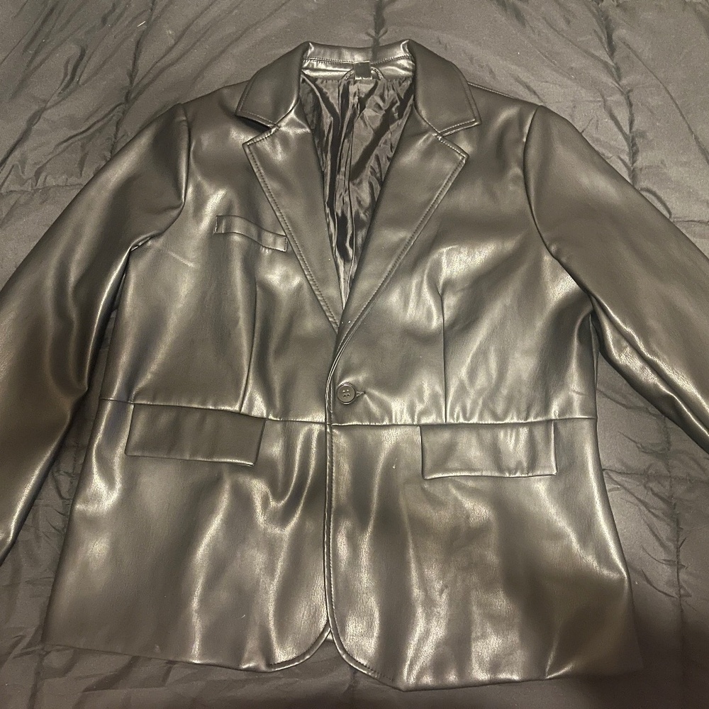 Women’s leather blazer